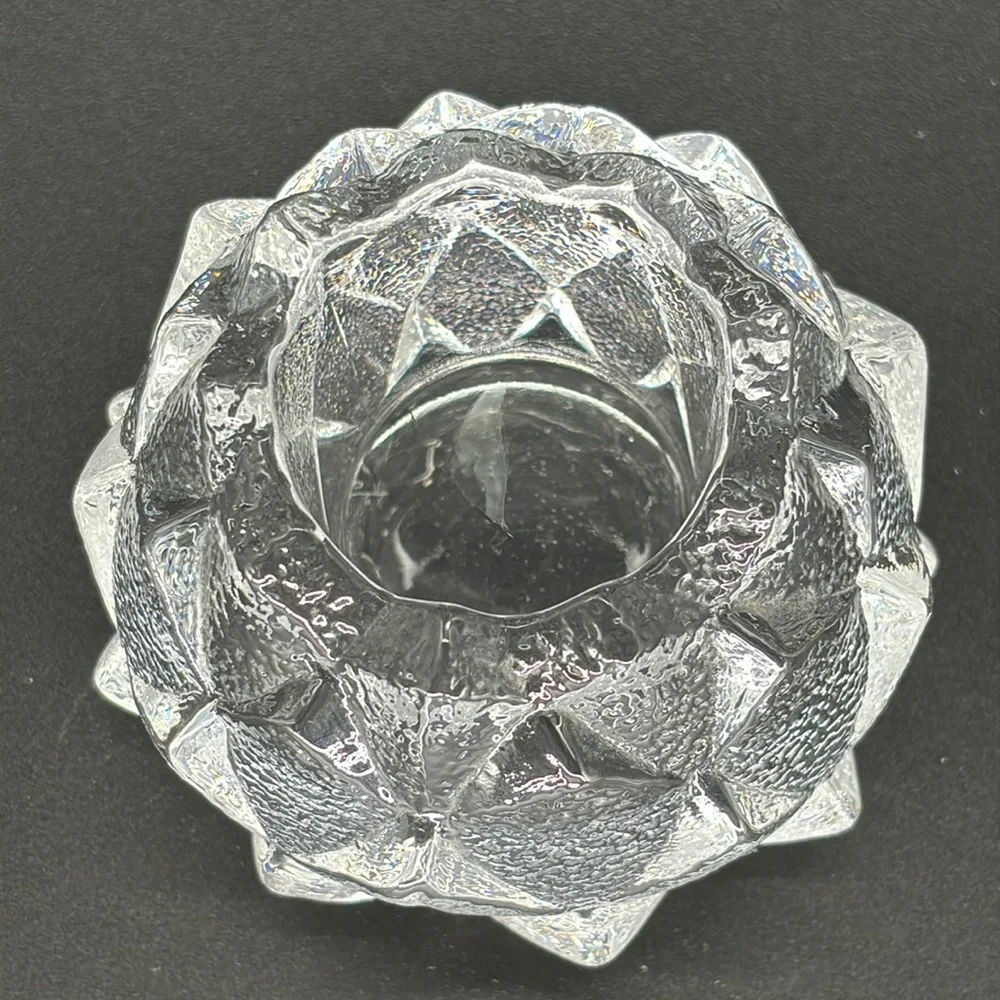 Orrefors Sweden Crystal Artichoke Votive Candle Holder